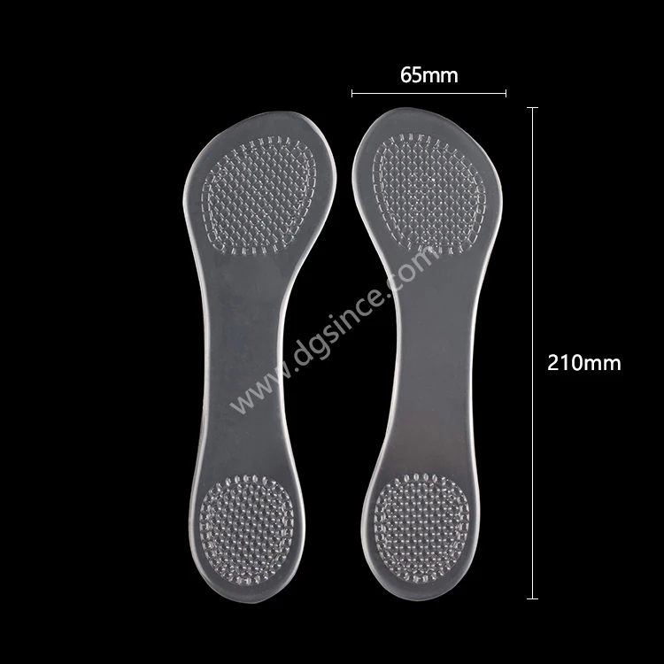 Lady Transparent Sticky Gel Comfort Insoles 3/4 Shoe Pads For High