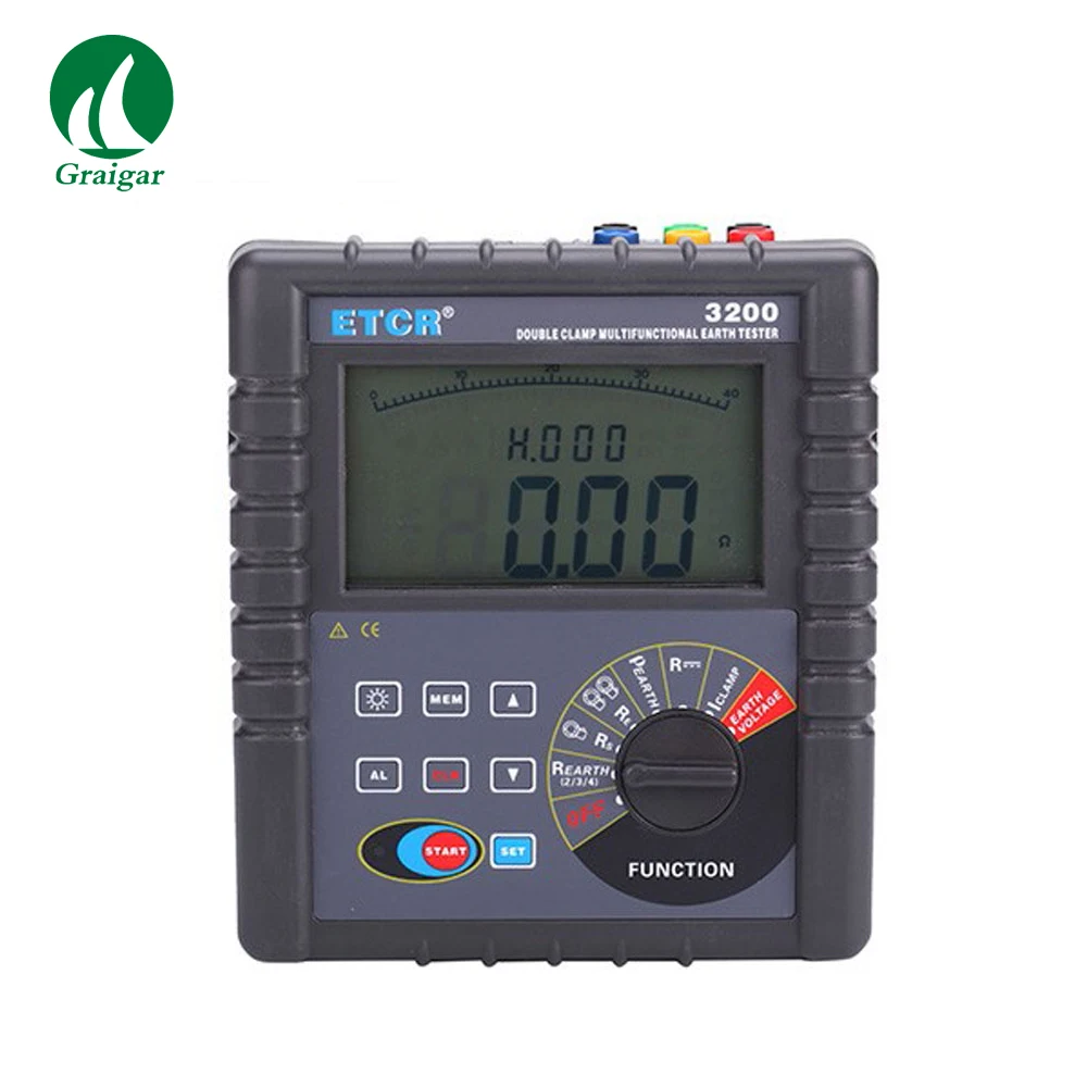 

ETCR3200 Double Clamp Grounding Resistance Tester of Earth Resistance Measurement Soil Resistivity Meter Leakage Current Tester