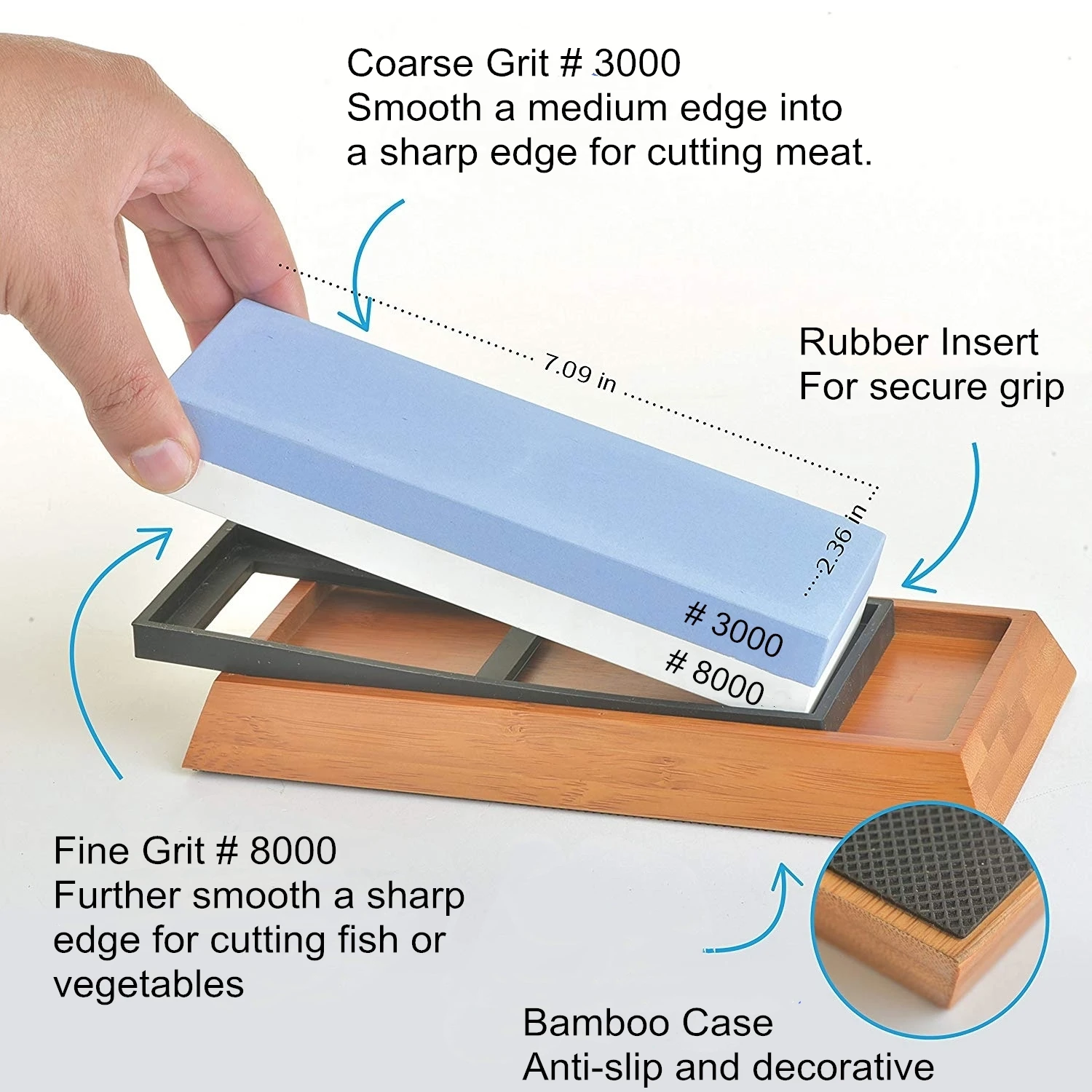 natural 3000/8000 whetstone ceramic sharpening stone