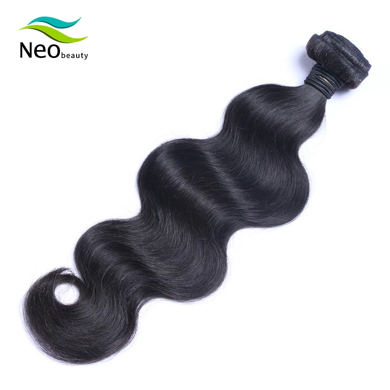 

unprocessed virgin brazilian human hair body wave bundles with closure in different styles, Natural black
