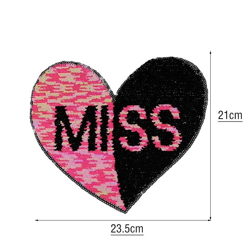 Hot Embroidery Heart Patches Reversible Sequin Patches Buy Reversible