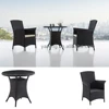 Black flat PE rattan outdoor furniture used cafe shop furniture leisure rattan table and 2 chairs