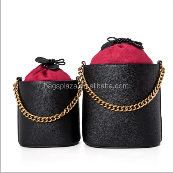 Compras En Línea Bajo Moq Bolsa De Cubo De Cuero Mango De Oro Mujer  Monedero De Cuero Negro,Bolso De Las Señoras Bolso De Cuero - Buy Bolso De  Cuero Hecho A Mano