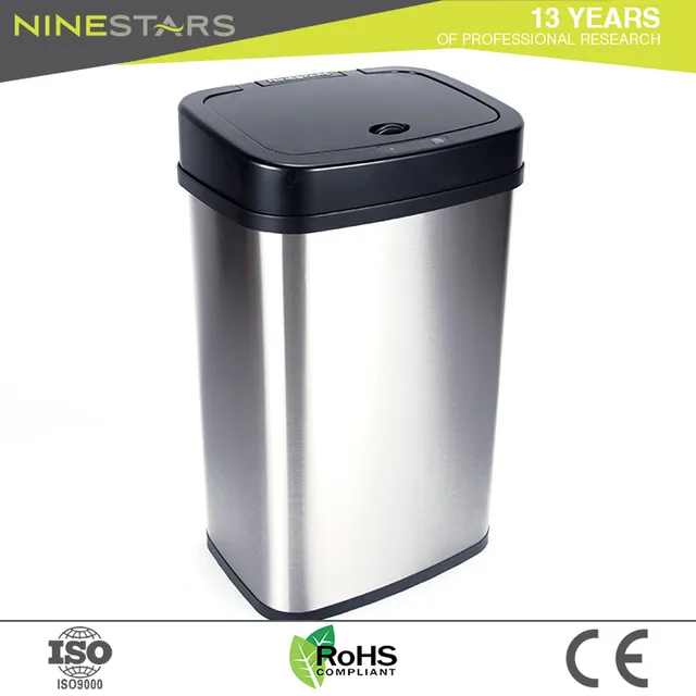 auto square electric infrared inductive 15l small iron trash bin