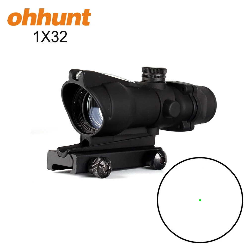 

Free Shipping Ohhunt Tactical Optics 1x32 Green Dot Reticle Fiber Optic Scope for .223 5.56