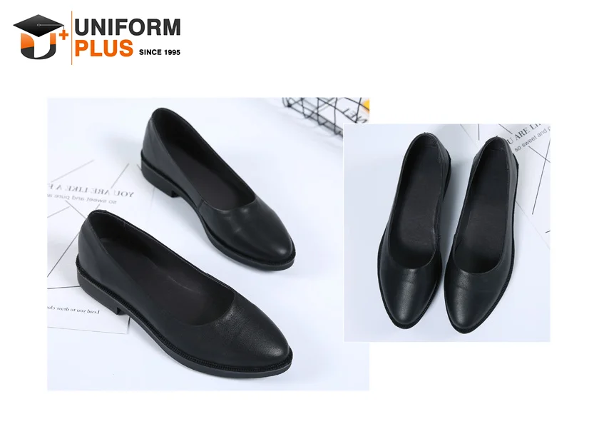 Stewardess Hotel School Flat Genuine Leather Uniform Shoes Buy School