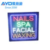 Hotcake Indoor Advertising LED Open Sign Nails Waxing Make Up Facial Spa Program LED Display LED Gas Price Sign