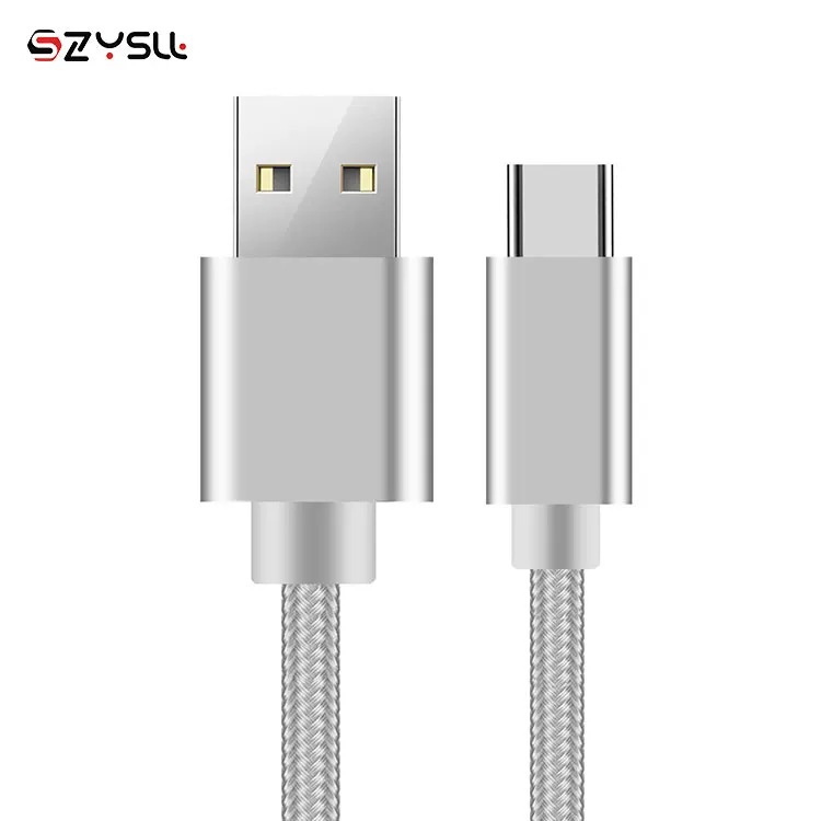 2019 Fast Charge Nylon Braided  Type-C  USB 3.1 USB-C 3.0  Mini Charger  Type C Data Aluminum Alloy USB  Cable For Samsung