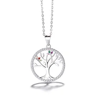 

Wholesale Elegant 925 Sterling Silver CZ MiX Stone Tree Round Shape Pendant
