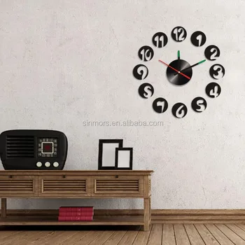 Waterproof Digital Clock Circle Round Wall Decoration Sticker Waterproof Digital Clock Circle Round Wall Decoration Sticker Ceramic Kitchen Pvc Clocks