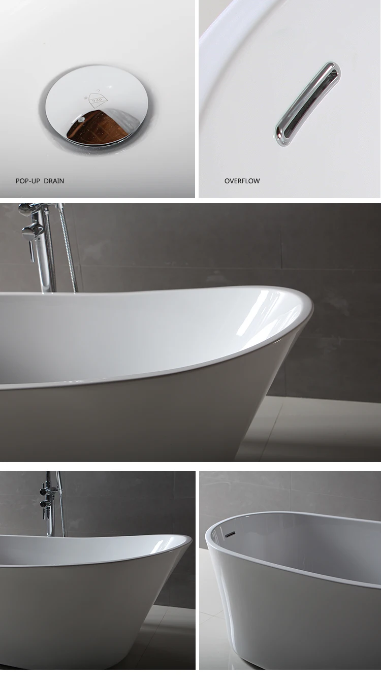 Cheap Bathroom Large Acrylic Transparent Freestanding Bathtubs For Sale