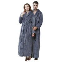 

Super soft winter sleep gown fleece women night gown for men and women robes coral fleece bathrobe