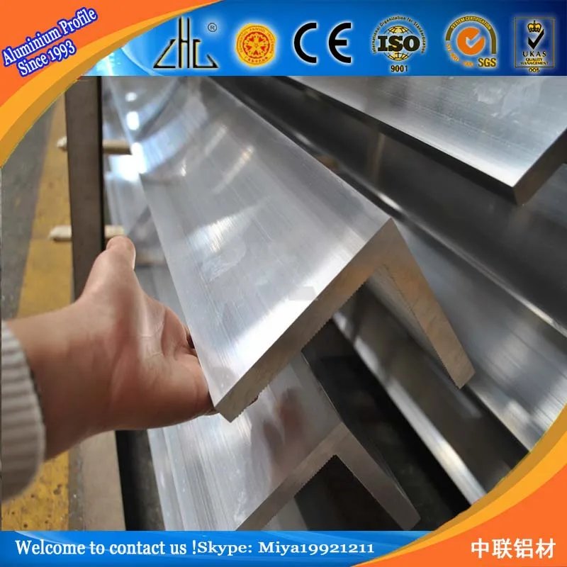 Zhonglian aluminio barra plana en forma de l/OEM de aluminio ángulo