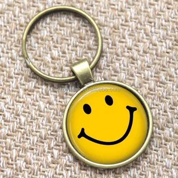 Senyum Keyring,Senang Emoticon Retro Pop Art Tersenyum 