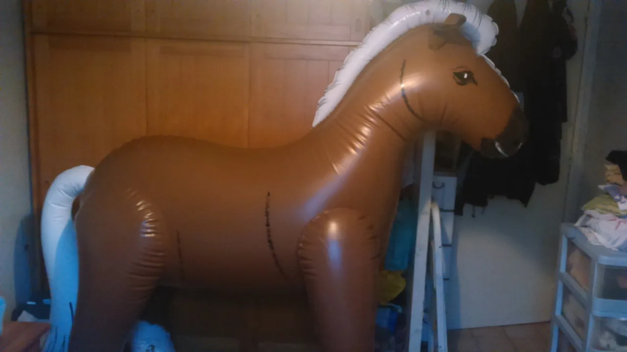 inflatable palomino horse