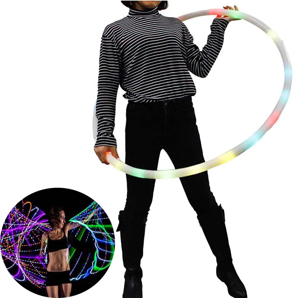 

Hot Sale LED 7 Colors Performance Loose Weighted LED Light Up Hooping Fitness For Cheap Hoop, Red;orange yellow;white;pure green;ocean green;blue;purple;etc