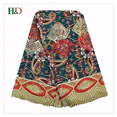 H & D Wholesale French Embroidery Batik Super Dutch Hollandaise Fabric African Wax Lace For Full Dress