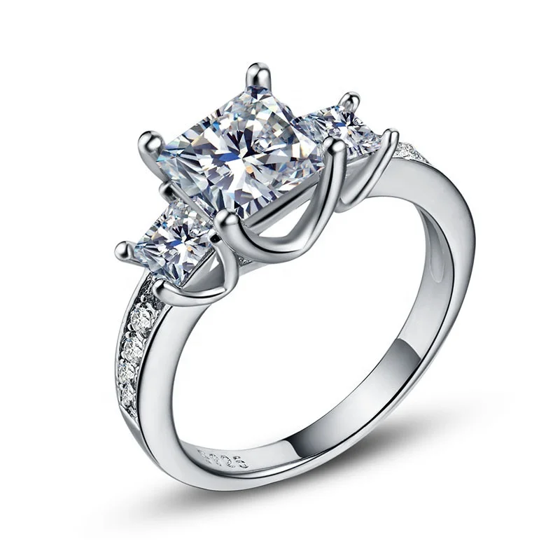 

Caoshi Exquisite 925 Silver Plating Rings For Women Cushion Moissanite Diamond Ring