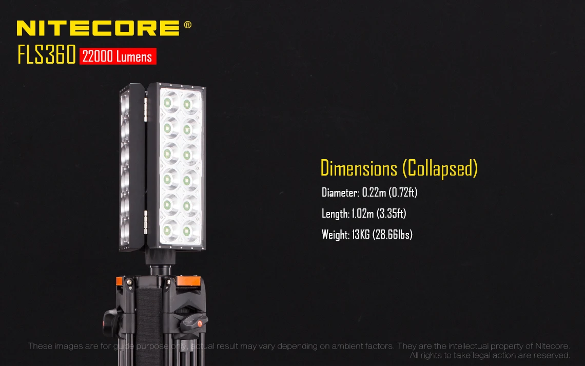 Nitecore Fls360 22000 Lumens High Brightness Rechargeable Scene Light ...