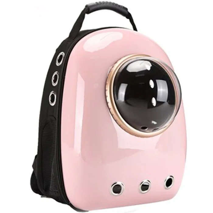 

High quality lightweight pink waterproof carrying breathable astronaut space capsule transport dog backpack pet carrier for cats