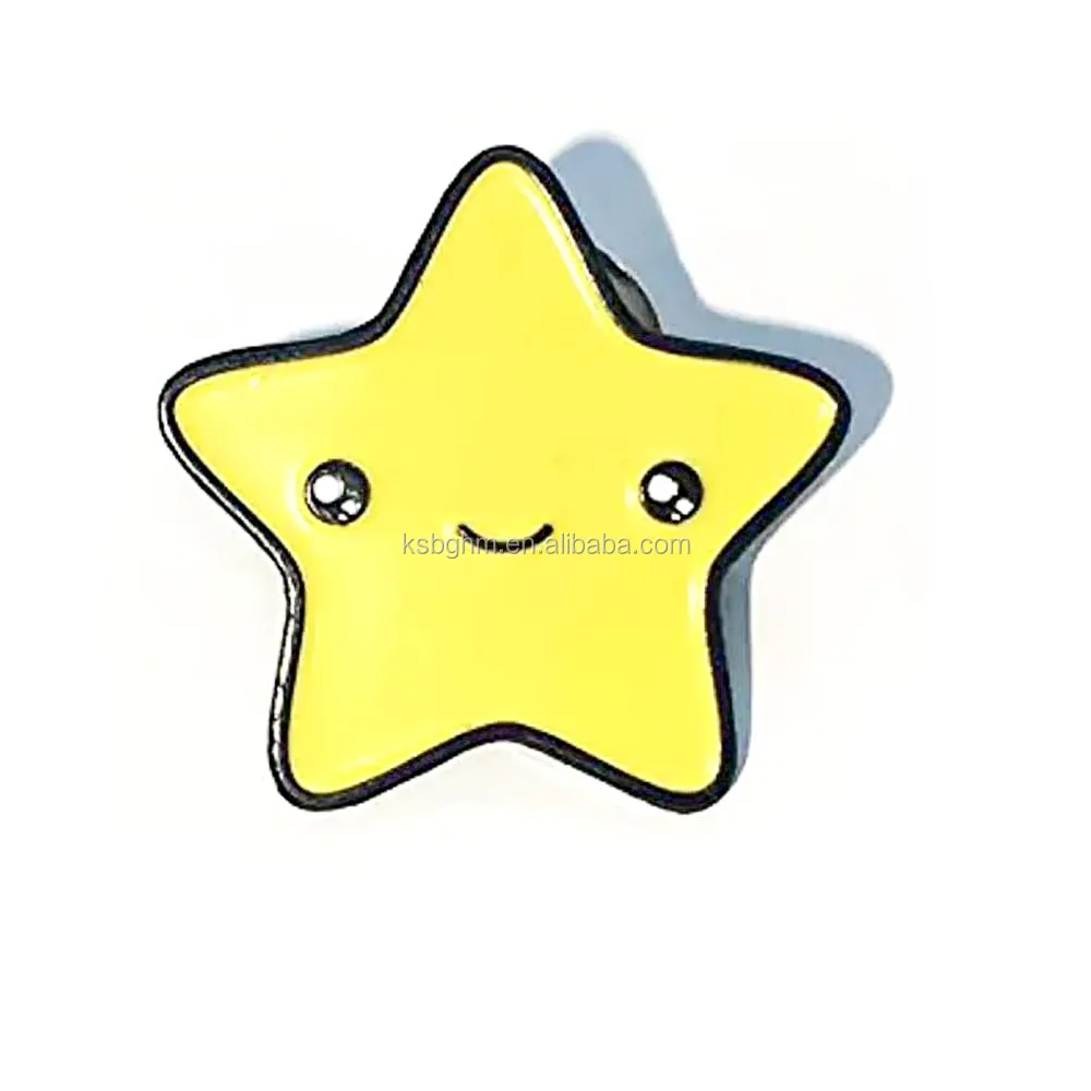 Customized High Quality Cute Star Kawaii Face Enamel Lapel Pin Buy