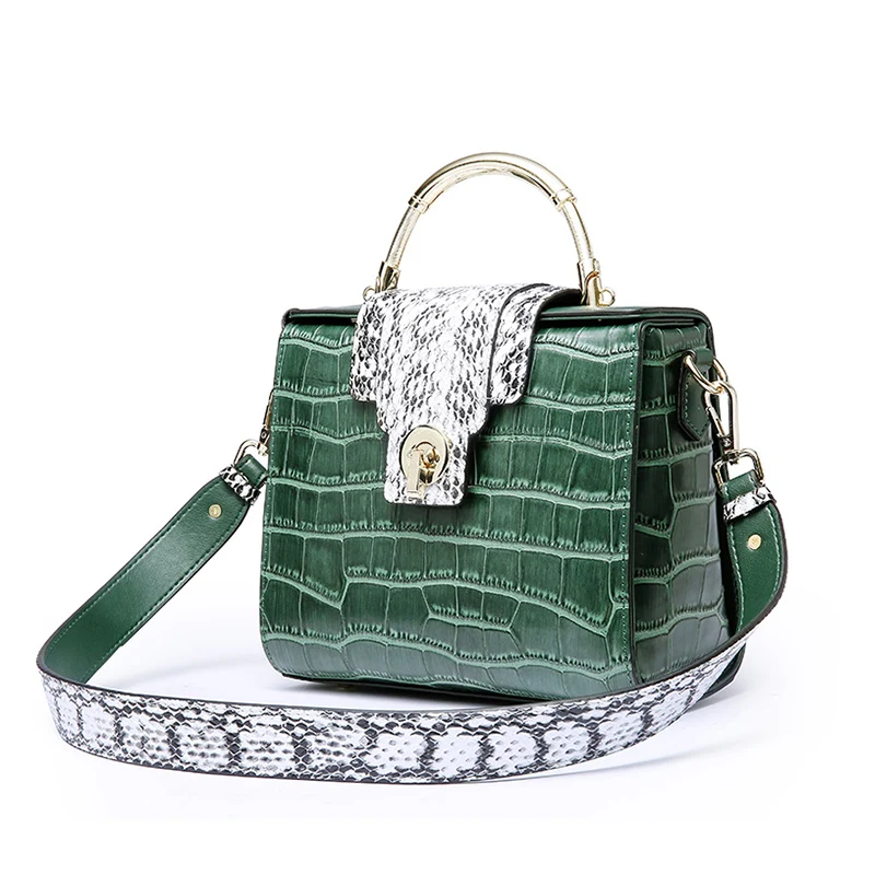 

2020 fashion crocodile 100% genuine leather ladies shoulder cross body bags luxury handbags for women