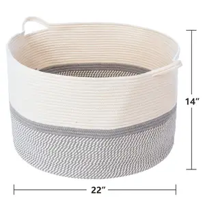Image of High quality colored customized cotton thread rope clothes storage hamper basket
