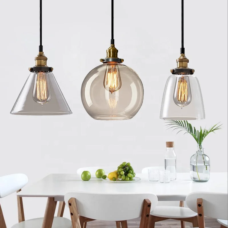Popular Lamp Modern Hanging Hand Blown Glass clear color Pendant Lights For Home Decoration
