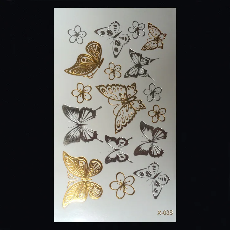 

TX01-40 gold silver temporary body tattoo sticker