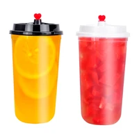 

U-shape 700ml disposable fruit juice boba bubble milk tea cup plastic PP cup