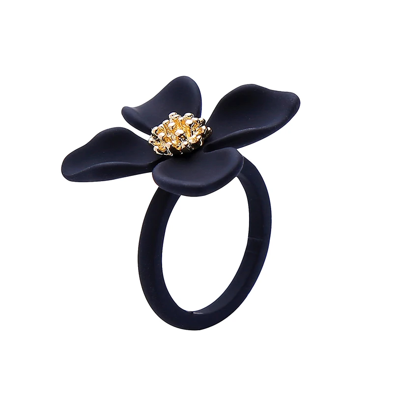 

jz00189c Qingdao Kiss Me Lady Custom Jewelry Gorgeous Enamel Flower Ring for Party Jewelry