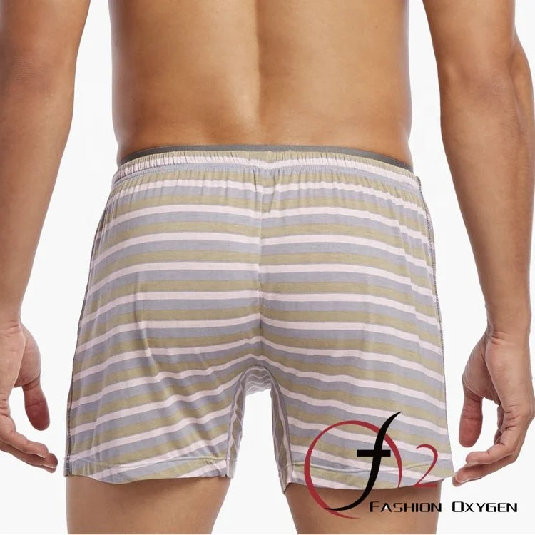 Male comfortable underwear modal striped boxers button fly boxer shorts old man underwear  (1).jpg
