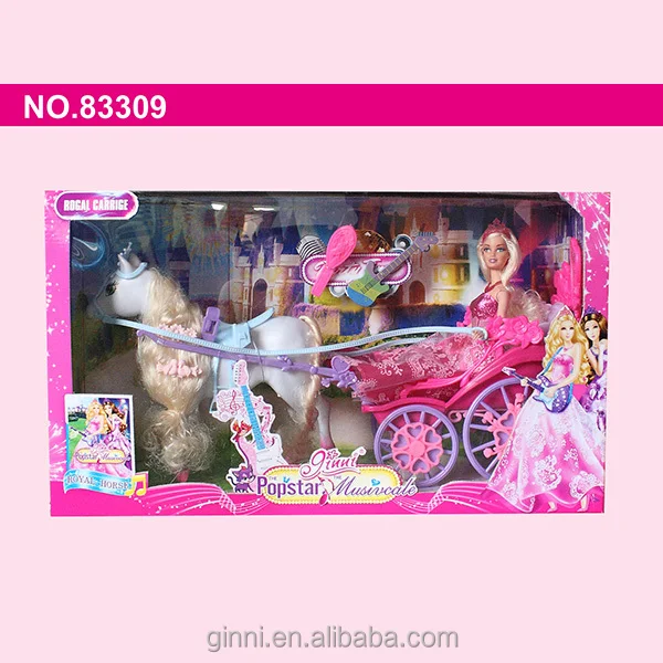 ginni 2015 new toy horse carriage princess barbie fashion doll