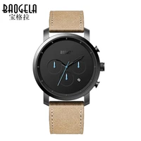 

BAOGELA 1705 Men's Fashion Watch Casual Black Leather Strap Children Sports Quartz Wrist Watches Hot Sale Waterproof Watches