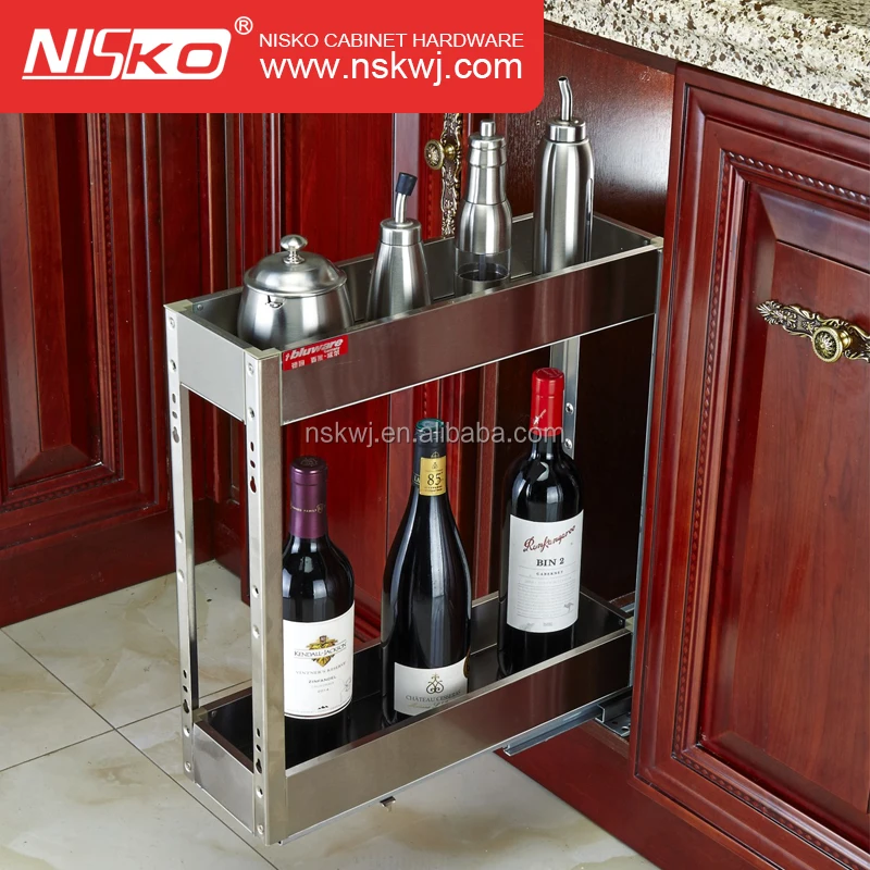 
Side Mount Aluminium Kitchen Cabinet Soft Close Pull Out Drawer Basket 