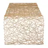 Woven Paper Decorative Metallic Table Runner for Holidays, Parties