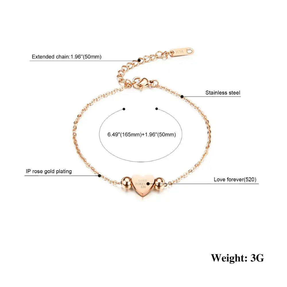 Wholesale UK Unique Women Heart Charm Thin Silver Bracelet Chain With Charm