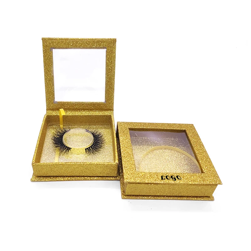 

Shuying SY yellow gold eyelash box packaging lashes 3d mink eyelash case