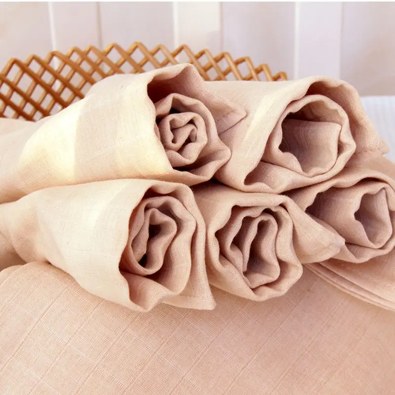 
100% Natural Color Cotton Baby Swaddle Muslin Blanket Gauze Fabric 