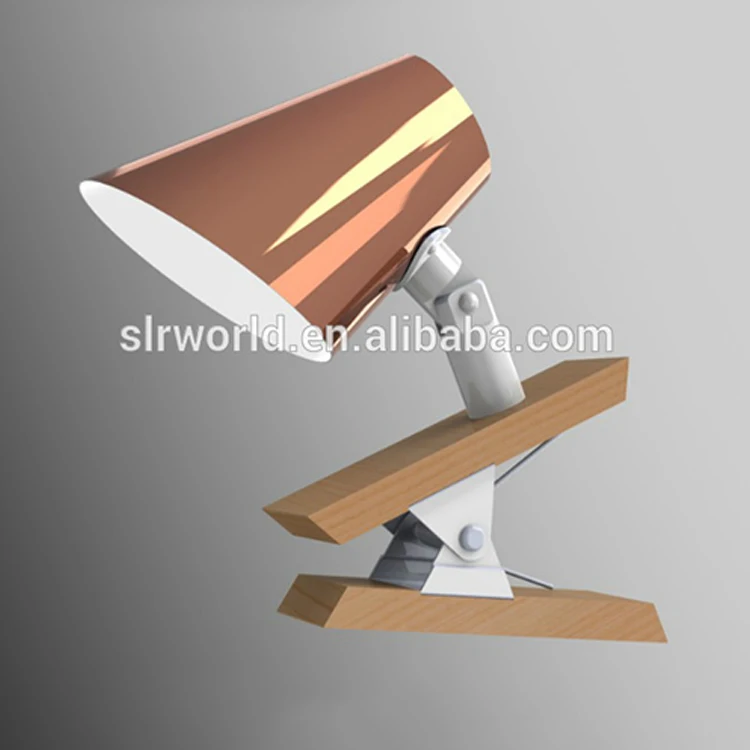 wood clip lamp copper light