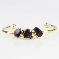 

LS-S609 Wholesale amethyst bangle with 24k real gold plated high quality