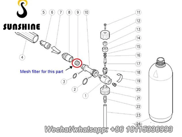 Good quality Snow foam lance stainless steel compressed knitted mesh filter