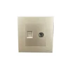Champagne gold 1 gang tv and computer socket ( 5 850MHz / RJ45)