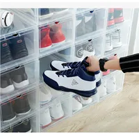 

clear display shoe box plastic ,shoe packaging box custom