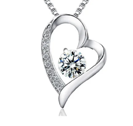 

Free Shipping Romantics Love Of Heart 925 Sterling Silver Necklace Pendant