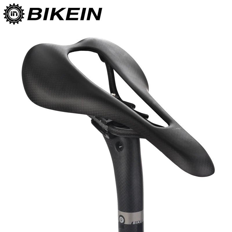

BIKEIN Full 3k Carbon MTB Saddle Matte Black Cycling Road Bicycle Seat Ultralight Mountain Bike Parts Front Seat Mat 120g, 3k matte black