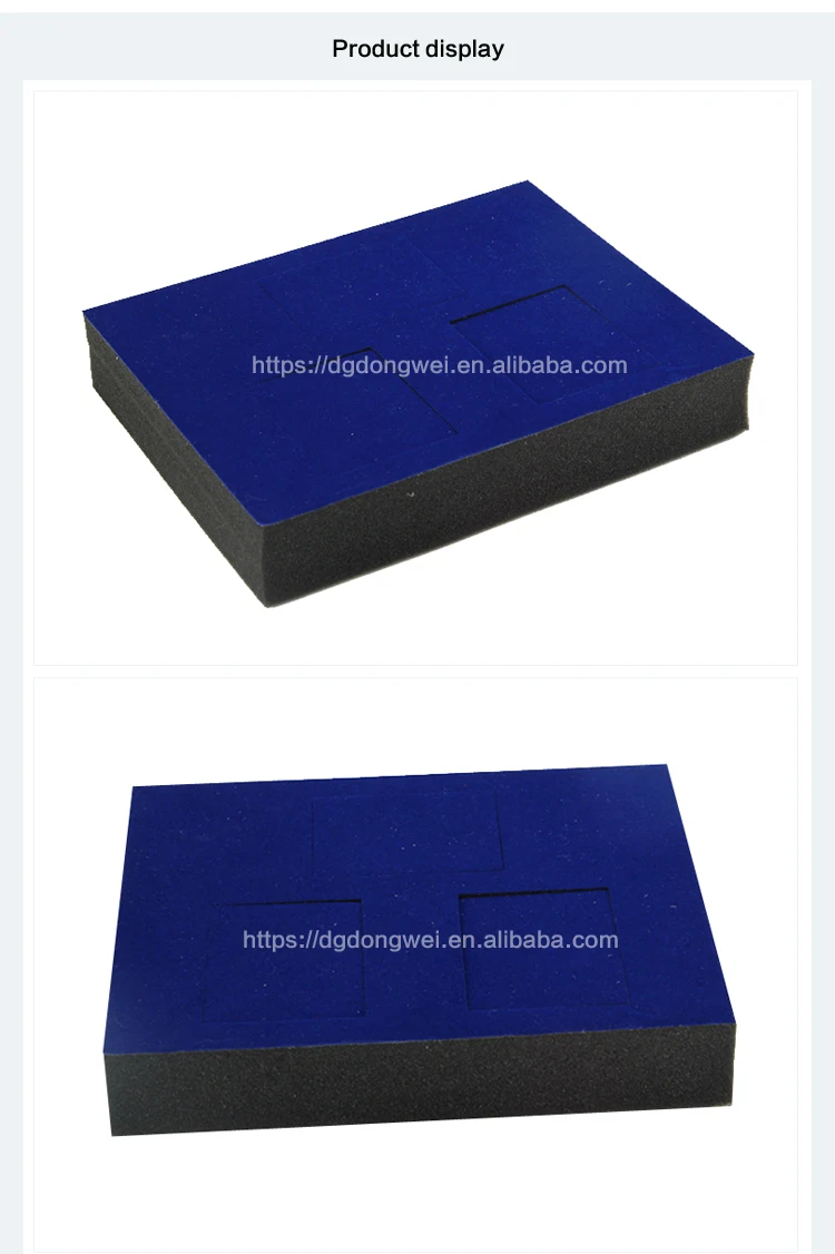 High Density Soft Custom Velvet Sponge Foam Insert Packaging For