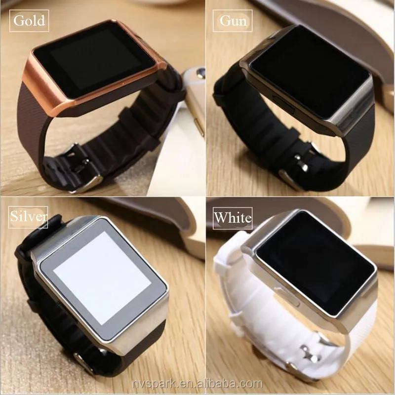 

2019 hottest dz09 sim card smart watch phone dz09 android smart watch phone, White black golden