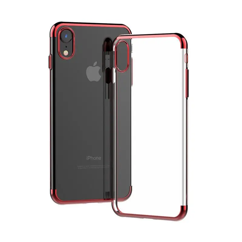 

Hot Selling Plating Flexible Transparent Clear TPU Case Phone Cover Case For Apple iPhone XS Max, Six colors