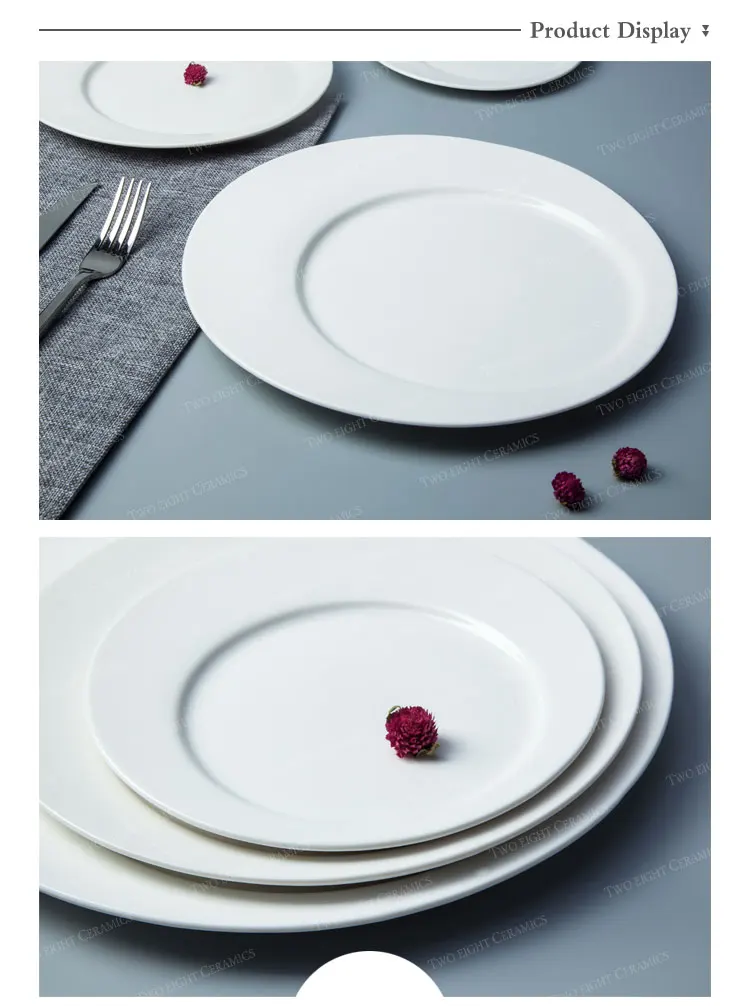 wholesale cheap white porcelain dinner plates gourmet coupe plate
